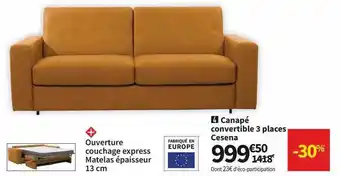 Conforama Canapé convertible 3 places cesena offre