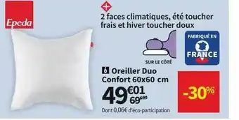 Conforama Epeda oreiller duo confort offre