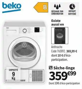Conforama Beko sèche-linge offre