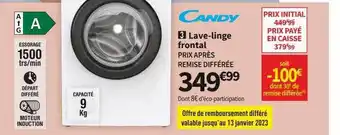 Conforama Candy lave-linge frontal offre