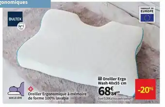 Conforama Bultex oreiller ergo wash offre
