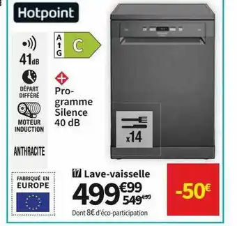 Conforama Hotpoint lave- vaisselle offre