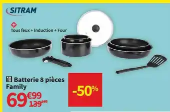 Conforama Sitram batterie 8 pièces family offre