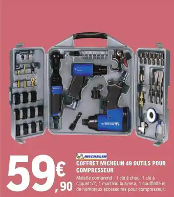 E.Leclerc Brico Coffret michelin 49 outils pour compresseur offre