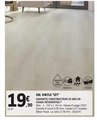 E.Leclerc Brico Sol vinyle offre