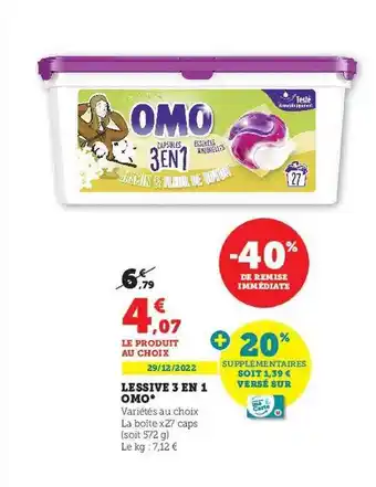 Lessive 3 en 1 omo