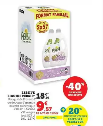 Hyper U Lessive liquide persil offre