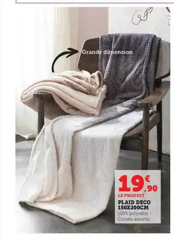 Hyper U Plaid déco 150 x 200 cm offre