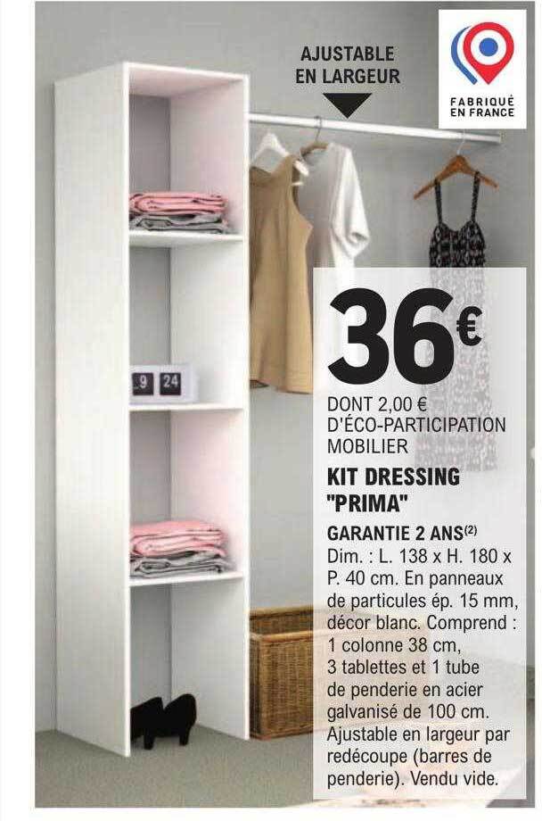 Promo Kit dressing chez E.Leclerc Brico