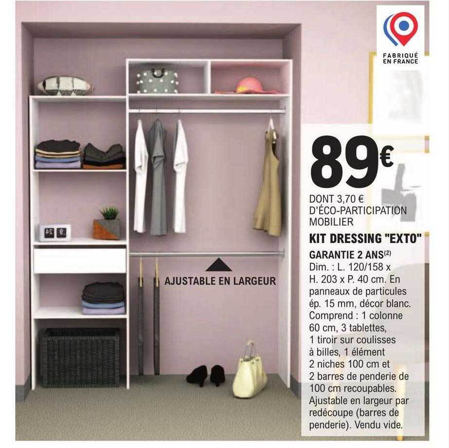 Promo Kit dressing chez E.Leclerc Brico
