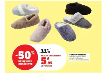 Hyper U Chaussons femme offre