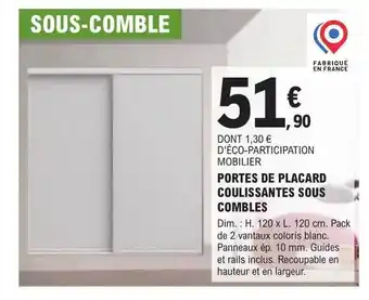 E.Leclerc Brico Portes de placard coulissantes sous combles offre