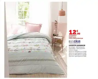 Hyper U Couette 140 x 200 cm bleu câlin offre