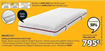 JYSK Matelas en mousse gold f200 dreamzone offre