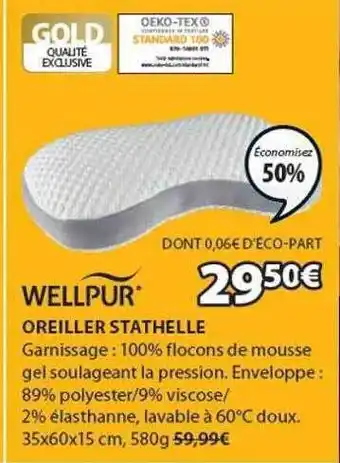 JYSK Oreiller stathelle wellpur offre