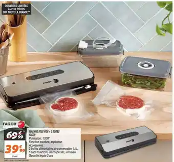 Machine sous vide + 2 boîtes fagor