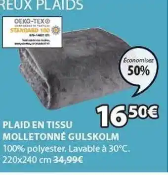 JYSK Plaid en tissu molletonné gulskolm offre