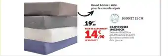 Hyper U Drap housse 160 x 200 cm offre