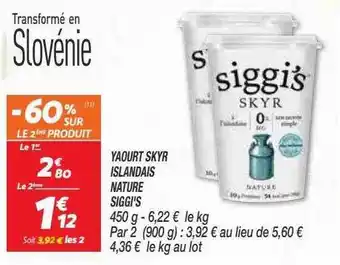 Yaourt skyr islandais nature