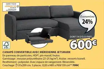 JYSK Canapé convertible avec méridienne jetsmark offre