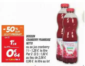 Netto Boisson cranberry framboise netto offre