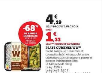 Super U Plats cuisinés ww offre