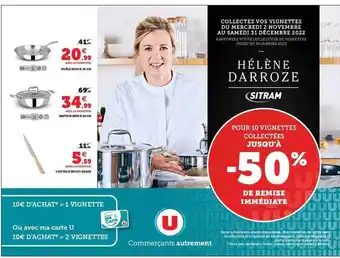 Super U Couteau multi-usage, saugoir inox ø 24 cm ou poêle inox ø 24 cm offre