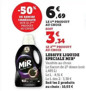 Super U Lessive liquide spéciale mir offre