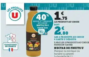 Super U Nectar de fruits u offre