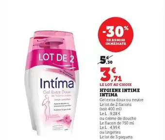 Super U Hygière intime intima offre