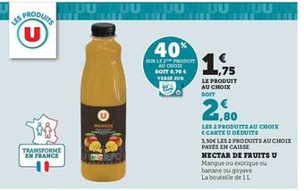 U Express Nectar de fruits u offre