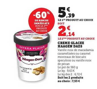 U Express Crème glacée häagen-dazs offre