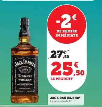 Super U Jack Daniel's 40 offre