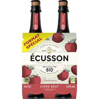 Auchan Supermarché Cidre ecusson bio brut offre