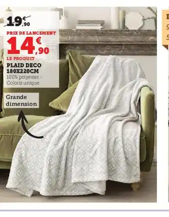 Hyper U Plaid Deco 180x 220 cm offre