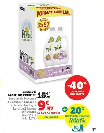 Hyper U Lessive Liquide Persil offre