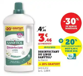 Hyper U Desinfectant Du Linge Sanytol offre