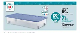 Hyper U Boite De Rangement U/ Dessous De Lit U offre