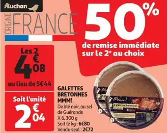 Auchan Galettes bretonnes MMM! offre