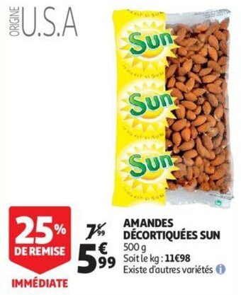 Auchan Amandes décortiquées sun offre