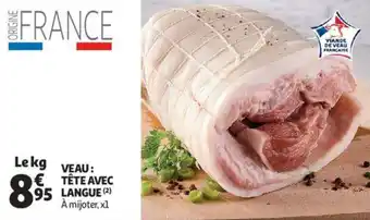 Auchan Veau : tête avec langue offre