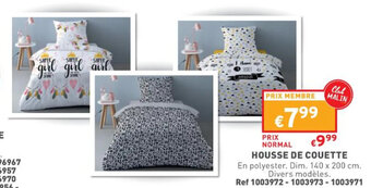 Trafic Housse de Couette offre