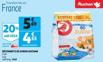 Auchan Bâtonnets de surimi auchan offre