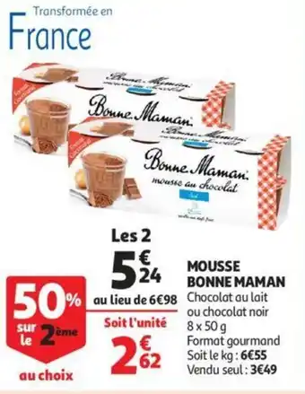 Auchan Mousse bonne maman offre