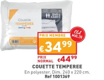 Trafic Couette Temperee offre