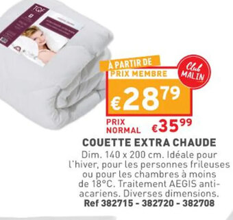 Trafic Couette Extra Chaude offre