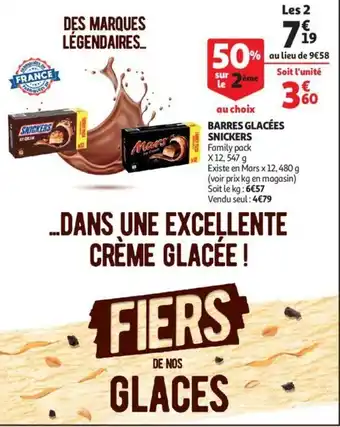 Auchan Barres glacées snickers offre