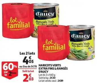 Auchan Haricots verts extra fins & rangés d'aucy offre