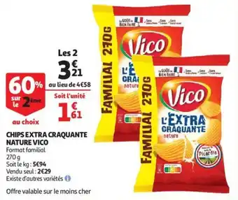 Auchan Chips extra craquante nature vico offre