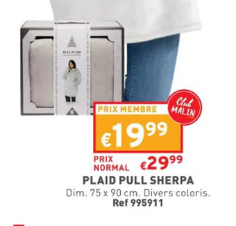 Trafic Plaid Pull Sherpa offre